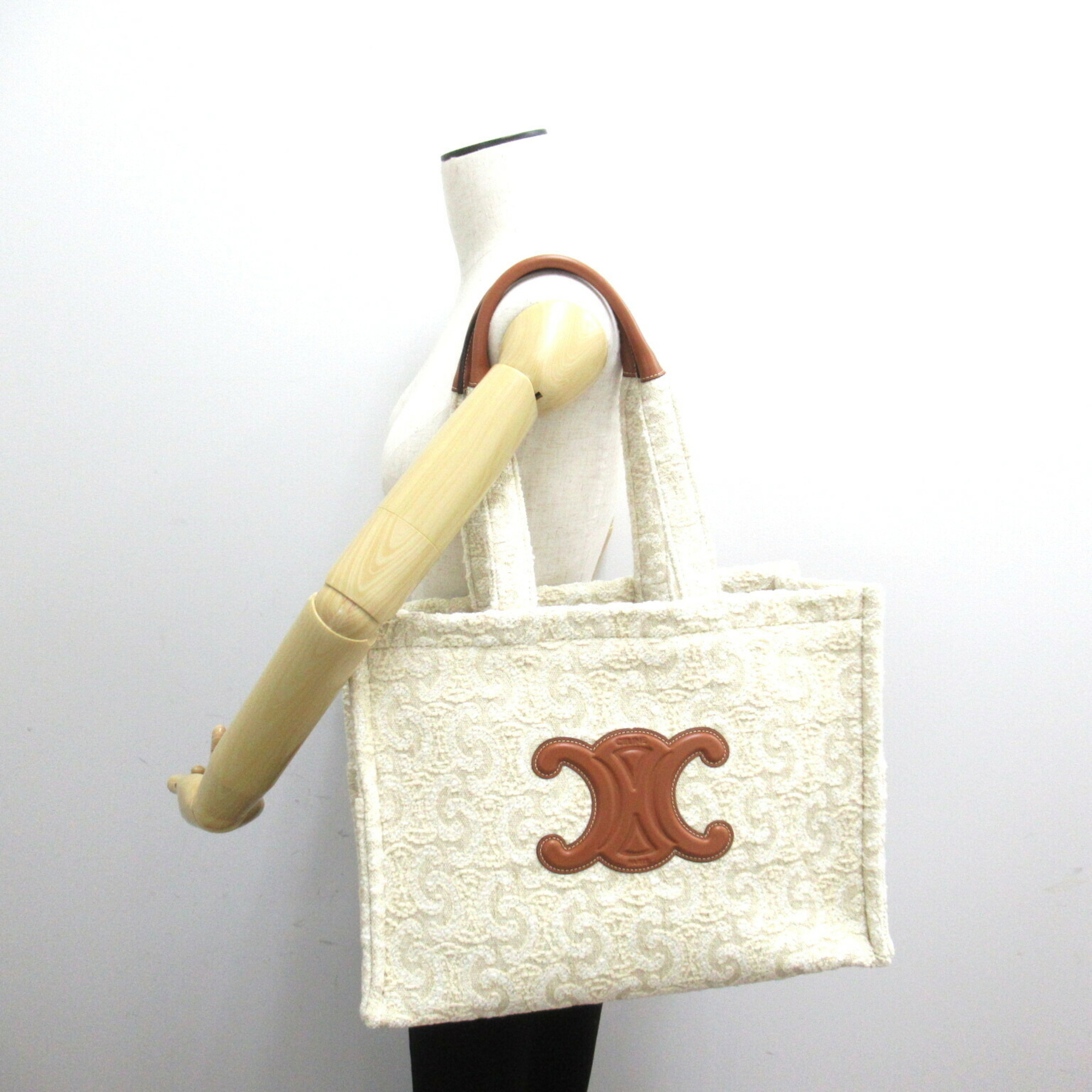 CELINE Large Cabas Tais Bag Wool Men's Women's Ivory 196762FL102NT