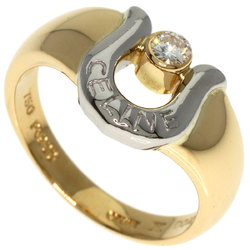 CELINE Diamond Ring, 18K Yellow Gold, PT900, Women's