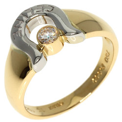 CELINE Diamond Ring, 18K Yellow Gold, PT900, Women's