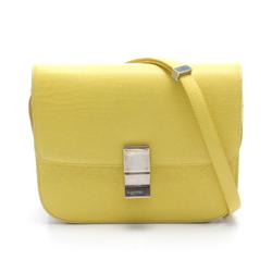 CELINE Classic Box Shoulder Bag Leather Women's Yellow