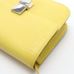 CELINE Classic Box Shoulder Bag Leather Women's Yellow