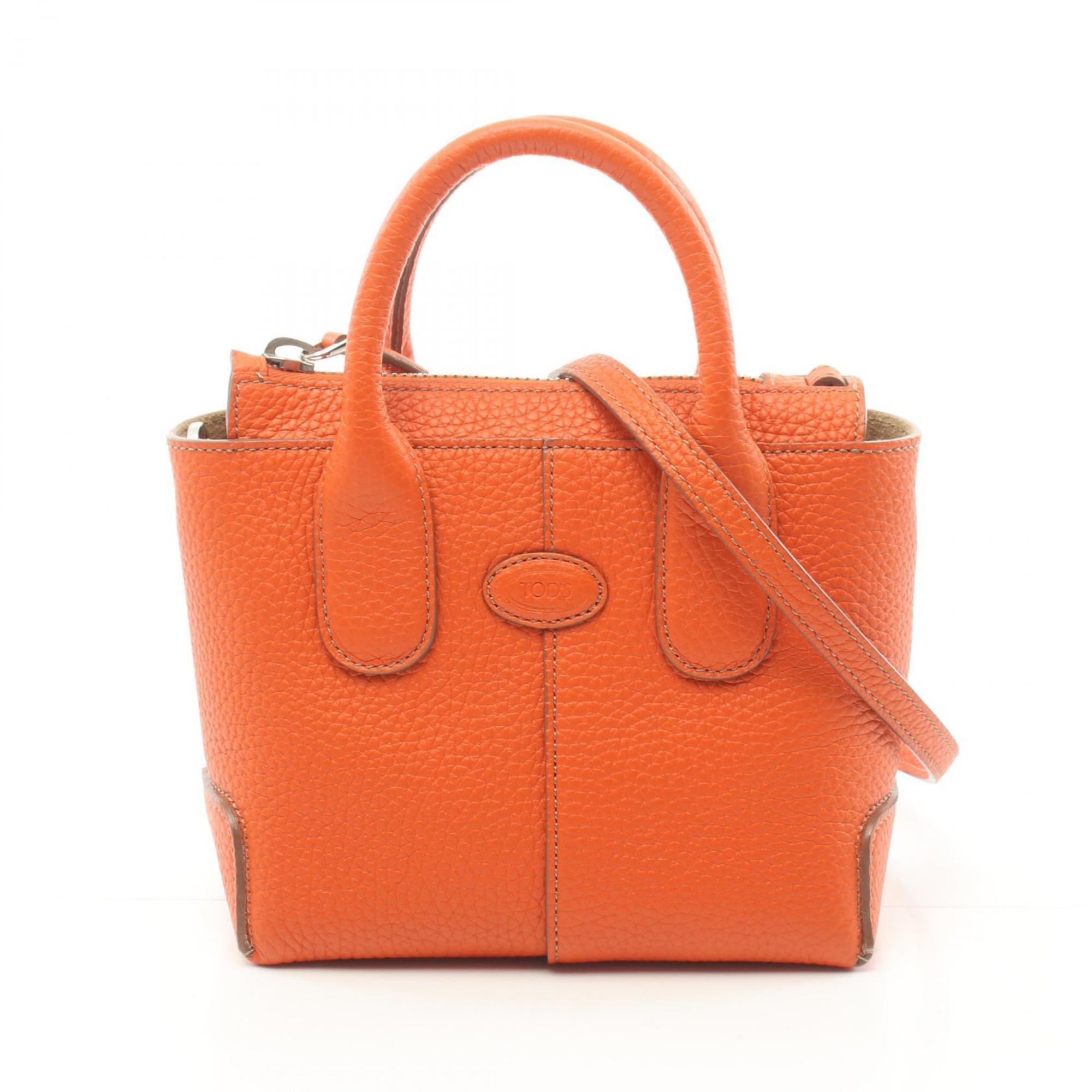 Tod's Di Bag Handbag Leather Women's Orange