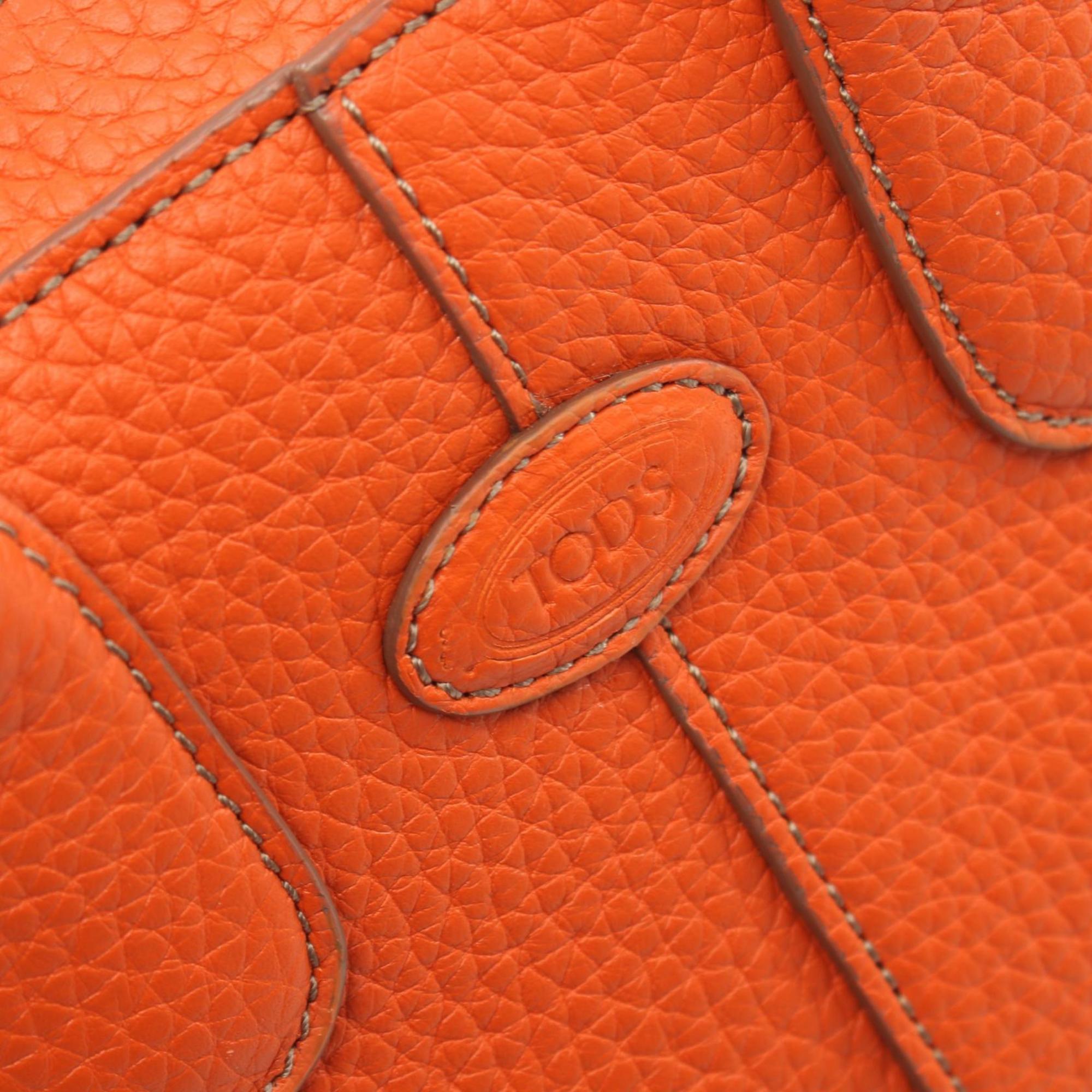 Tod's Di Bag Handbag Leather Women's Orange