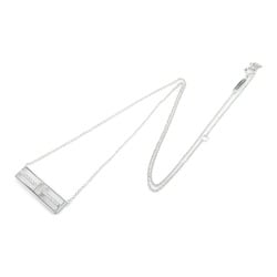 Tiffany & Co. Horizontal Bar Necklace, K18WG (White Gold), Diamond, Women's, Clear