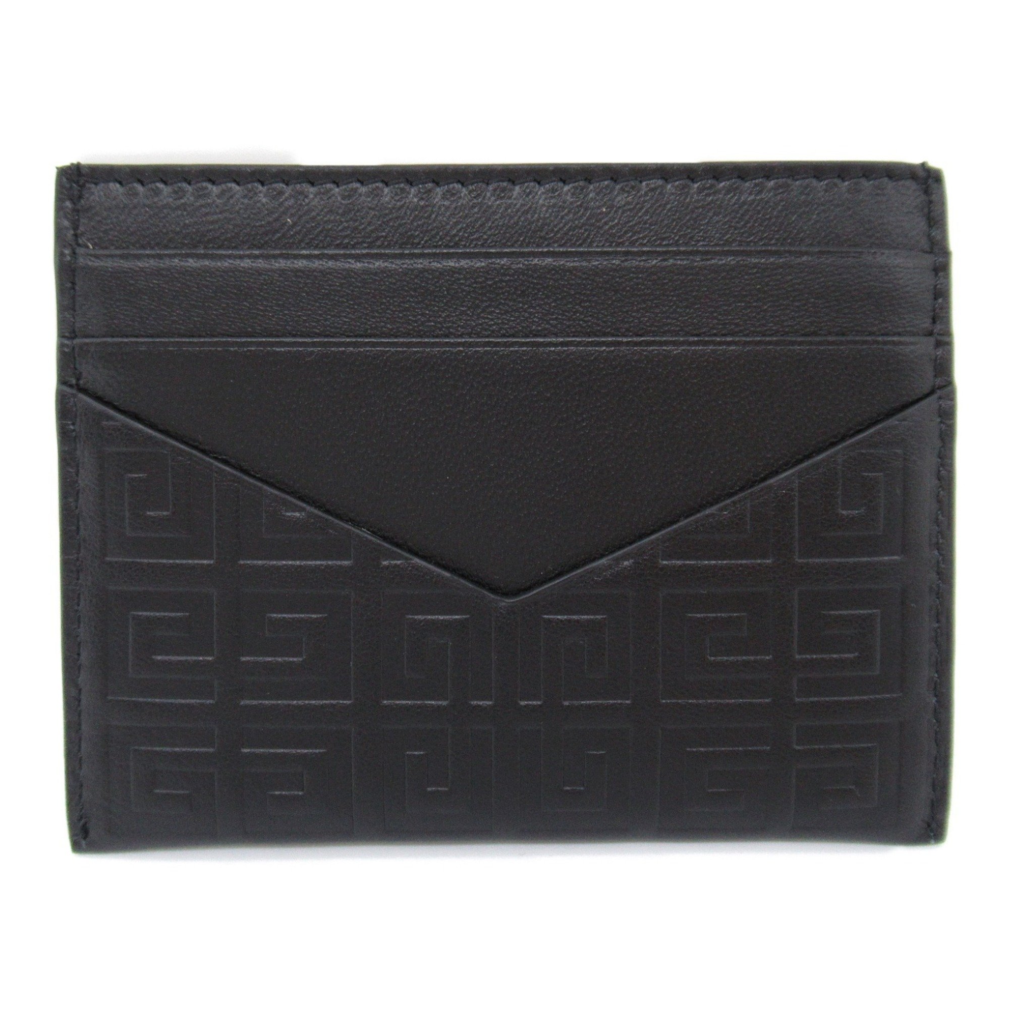 GIVENCHY Business Card Holder/Card Case Leather Men's Black White BB60K9B1J5001