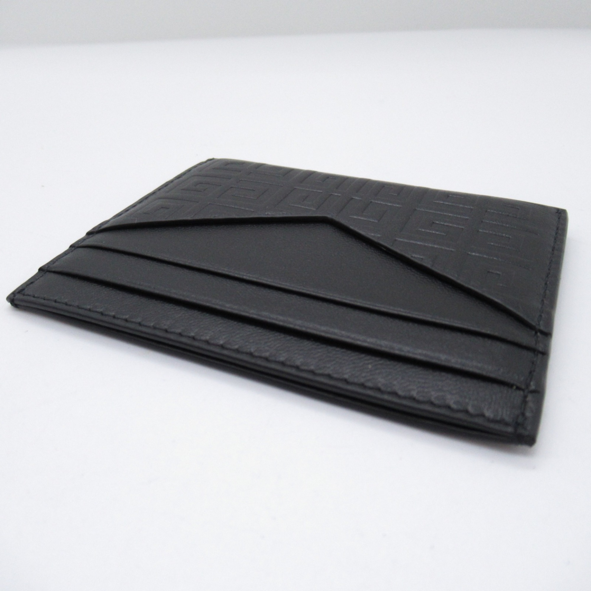 GIVENCHY Business Card Holder/Card Case Leather Men's Black White BB60K9B1J5001