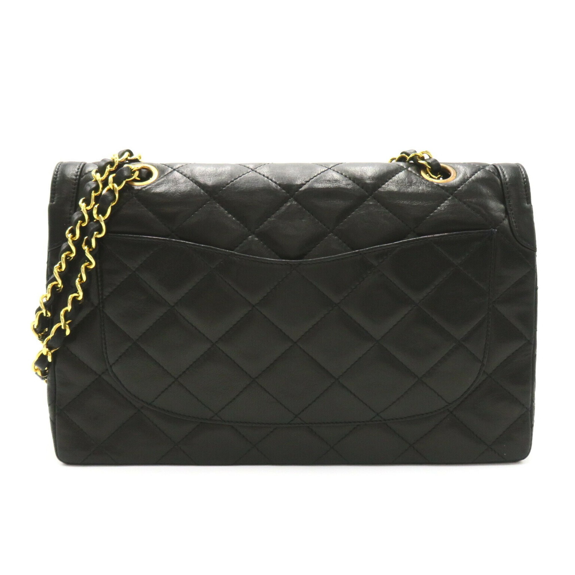 CHANEL Paris Limited Edition Matelasse Chain Shoulder Bag, Lambskin (Sheepskin), Women's, Black