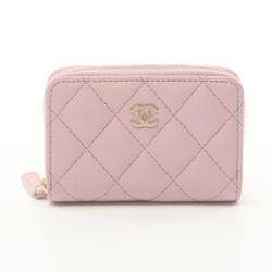 CHANEL Classic Zip Coin Purse Matelasse Wallet/Coin Case Wallet Leather Women's Pink AP0216