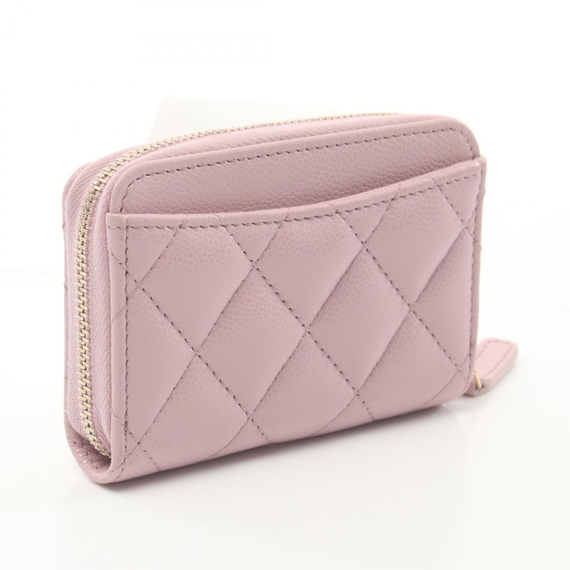 CHANEL Classic Zip Coin Purse Matelasse Wallet/Coin Case Wallet Leather Women's Pink AP0216