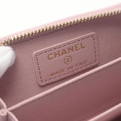 CHANEL Classic Zip Coin Purse Matelasse Wallet/Coin Case Wallet Leather Women's Pink AP0216