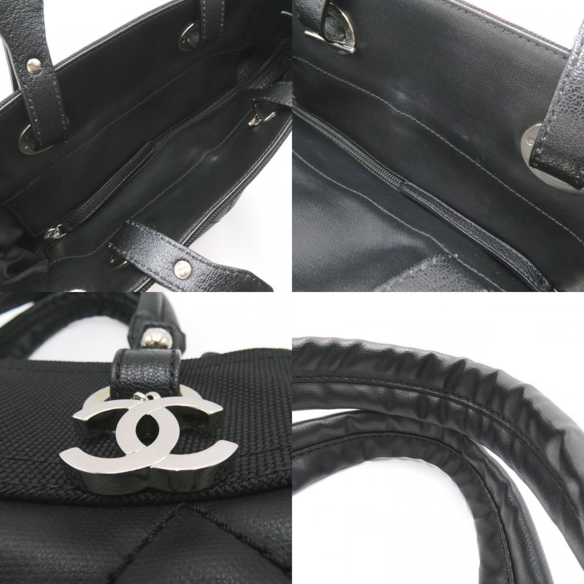 CHANEL Pavillionaire Tote PM Bag, Coated Canvas, Women's, Black, A34208