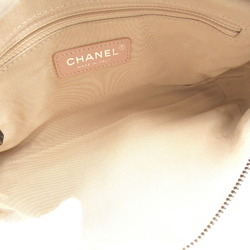 CHANEL Chain Shoulder Bag Leather Women's White AS1779