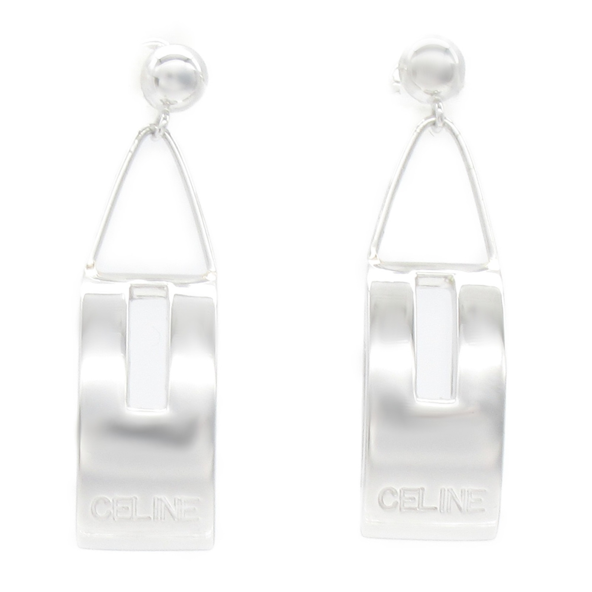 CELINE Earrings, Pt900 Platinum, Silver, Women's