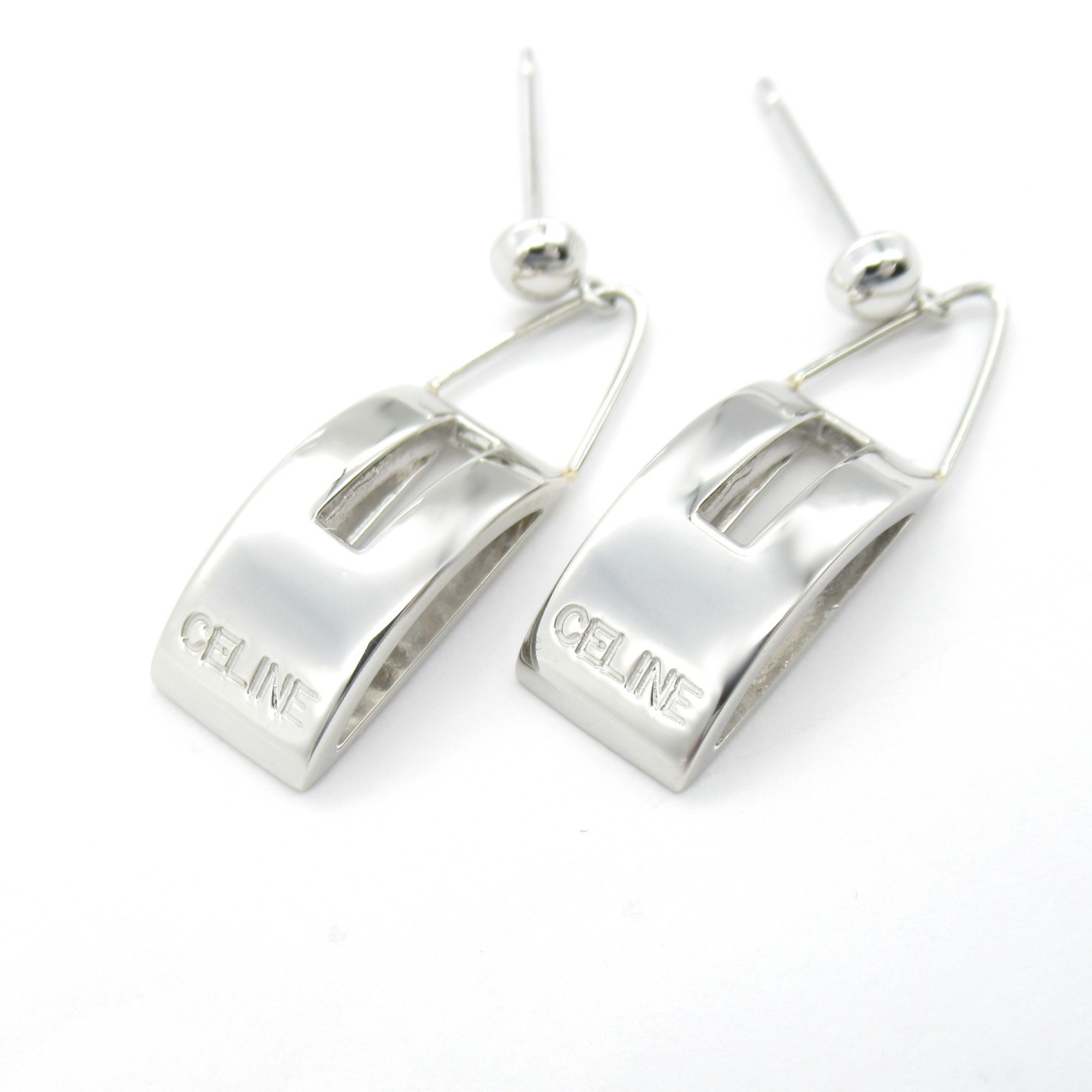 CELINE Earrings, Pt900 Platinum, Silver, Women's