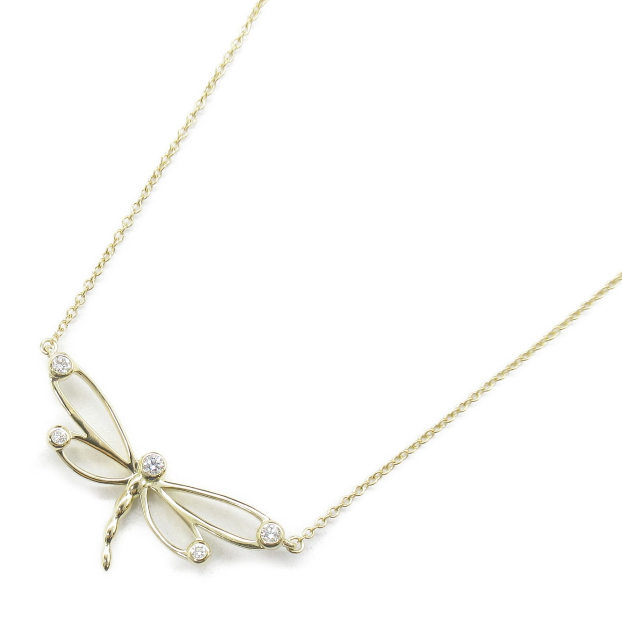 Tiffany & Co. Dragonfly Necklace, K18 (yellow gold), diamond, ladies, clear