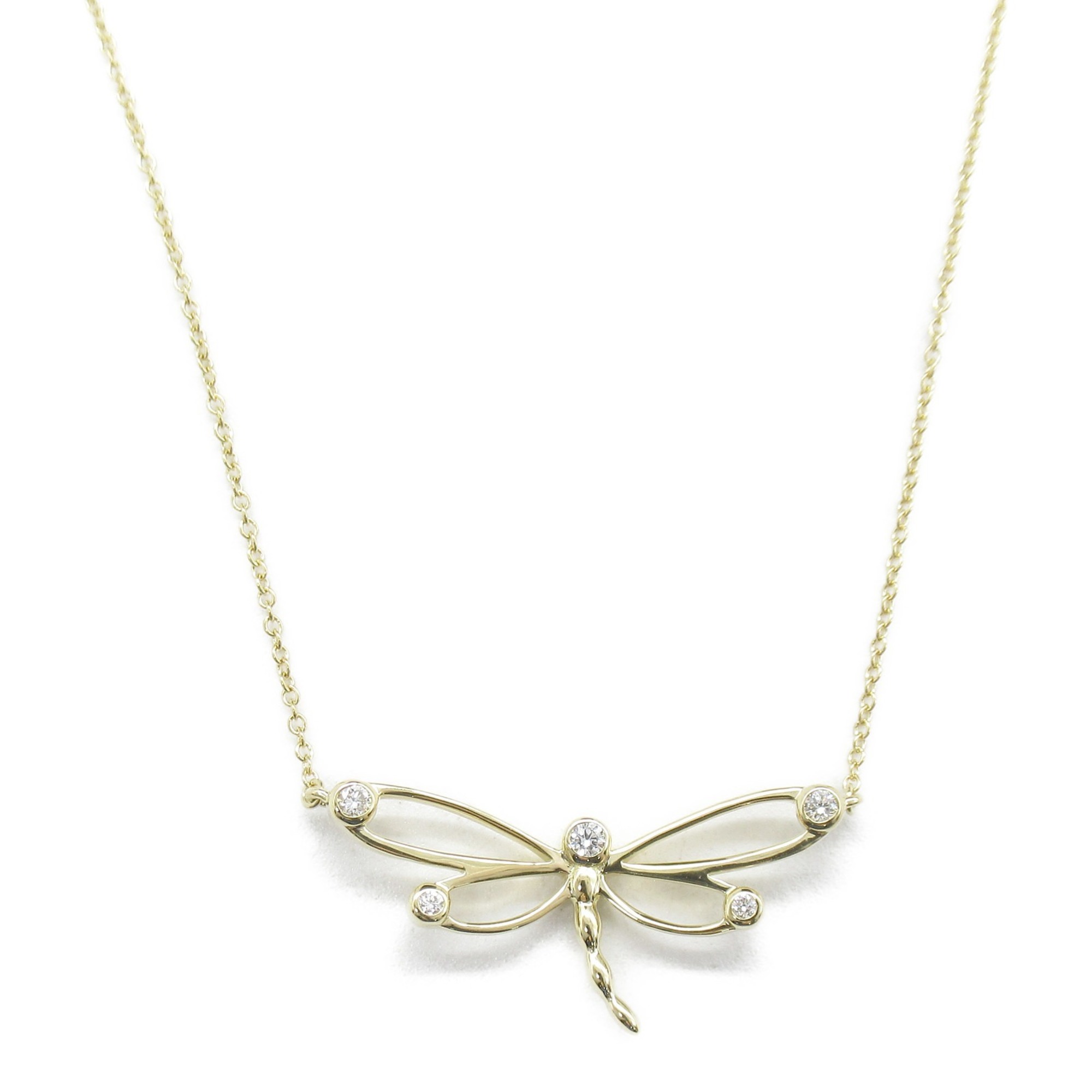 Tiffany & Co. Dragonfly Necklace, K18 (yellow gold), diamond, ladies, clear