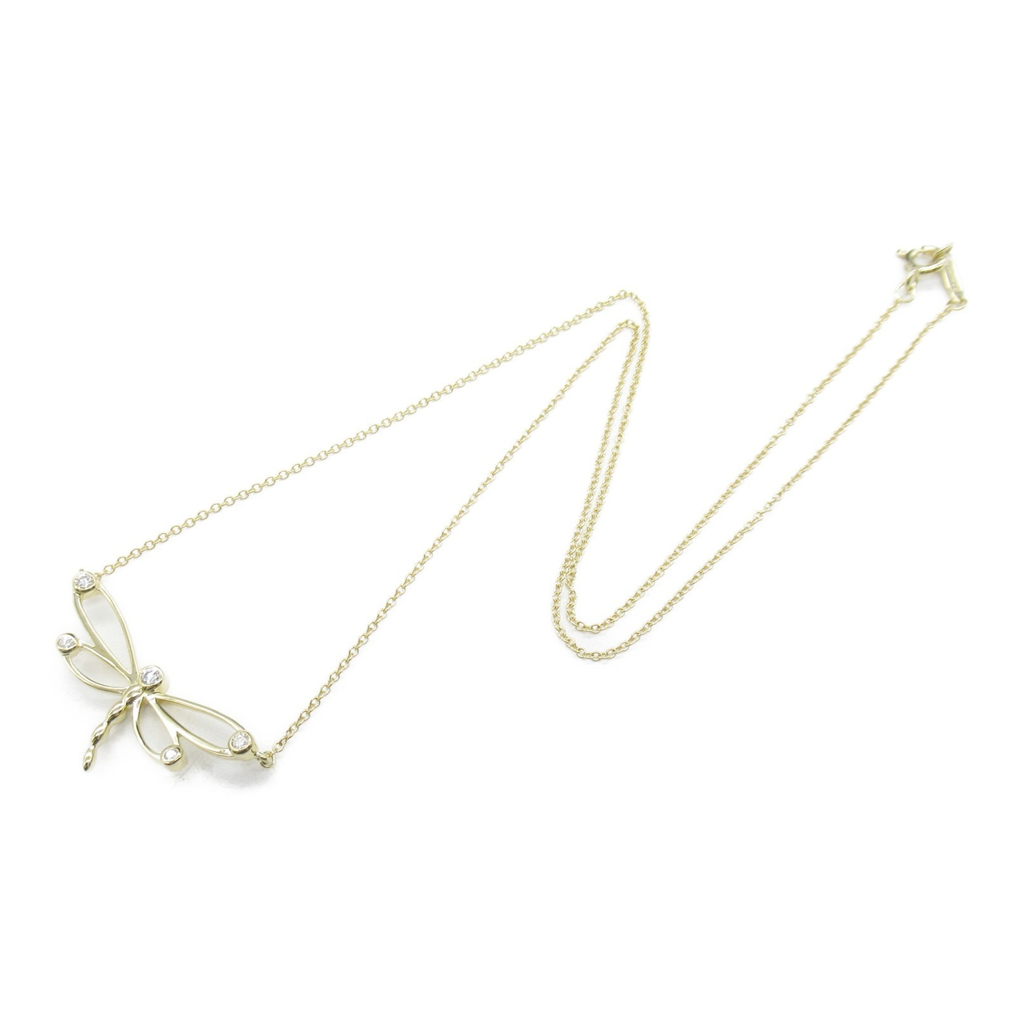 Tiffany & Co. Dragonfly Necklace, K18 (yellow gold), diamond, ladies, clear