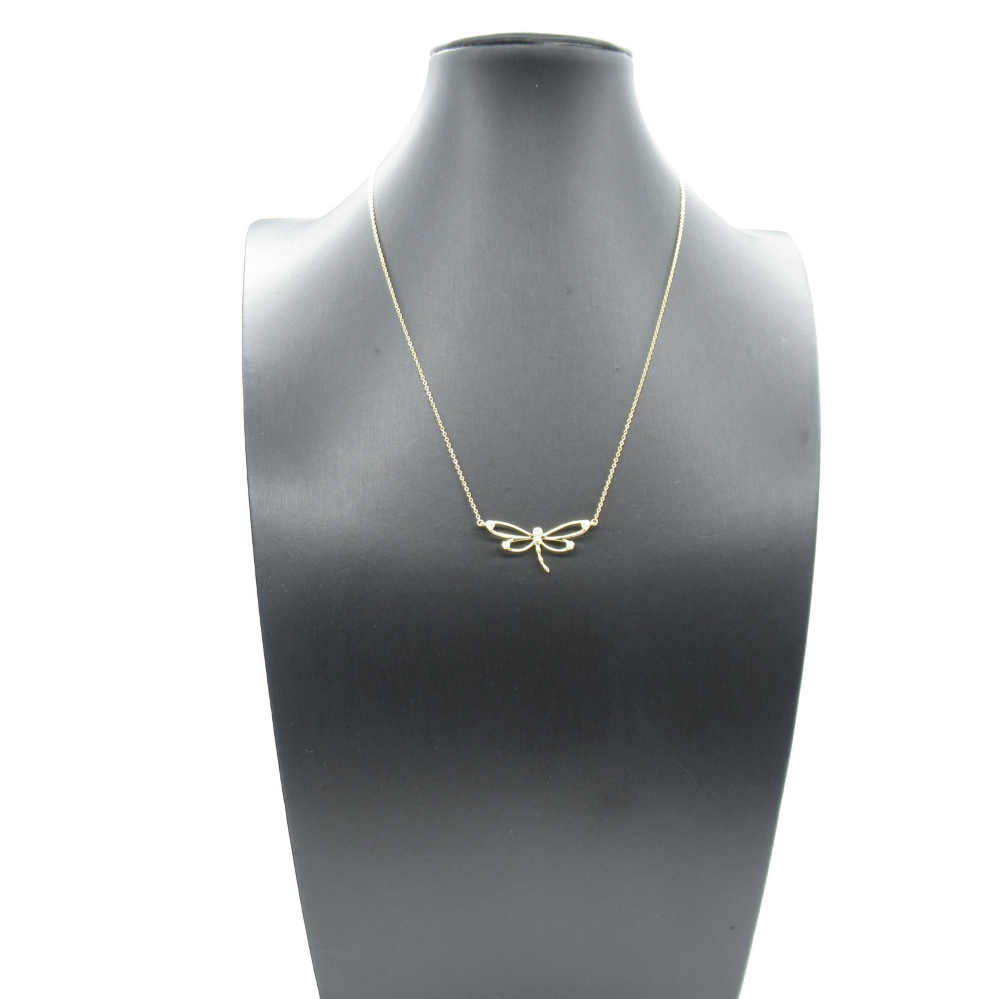 Tiffany & Co. Dragonfly Necklace, K18 (yellow gold), diamond, ladies, clear