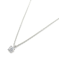 Tiffany & Co. Solitaire Necklace, Pt950 Platinum, Diamond, Women's, Clear