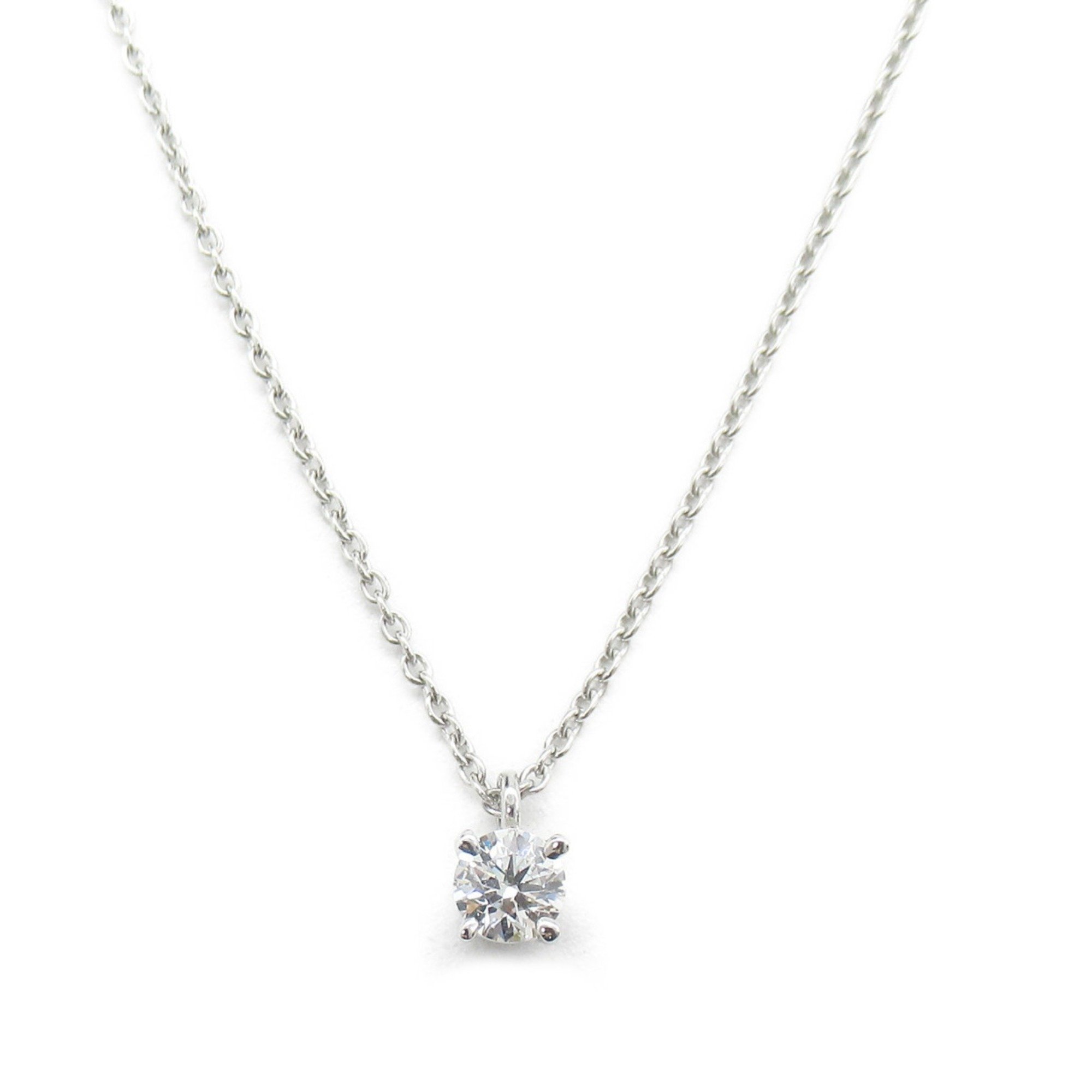 Tiffany & Co. Solitaire Necklace, Pt950 Platinum, Diamond, Women's, Clear