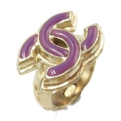 CHANEL Coco Mark Purple Ring GP (Gold Plated) Women's Gold