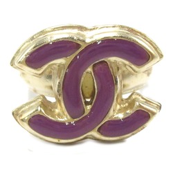 CHANEL Coco Mark Purple Ring GP (Gold Plated) Women's Gold