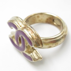 CHANEL Coco Mark Purple Ring GP (Gold Plated) Women's Gold