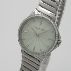 Tiffany & Co. Metro Diamond Bezel Watch Stainless Steel Ladies Green 60874859