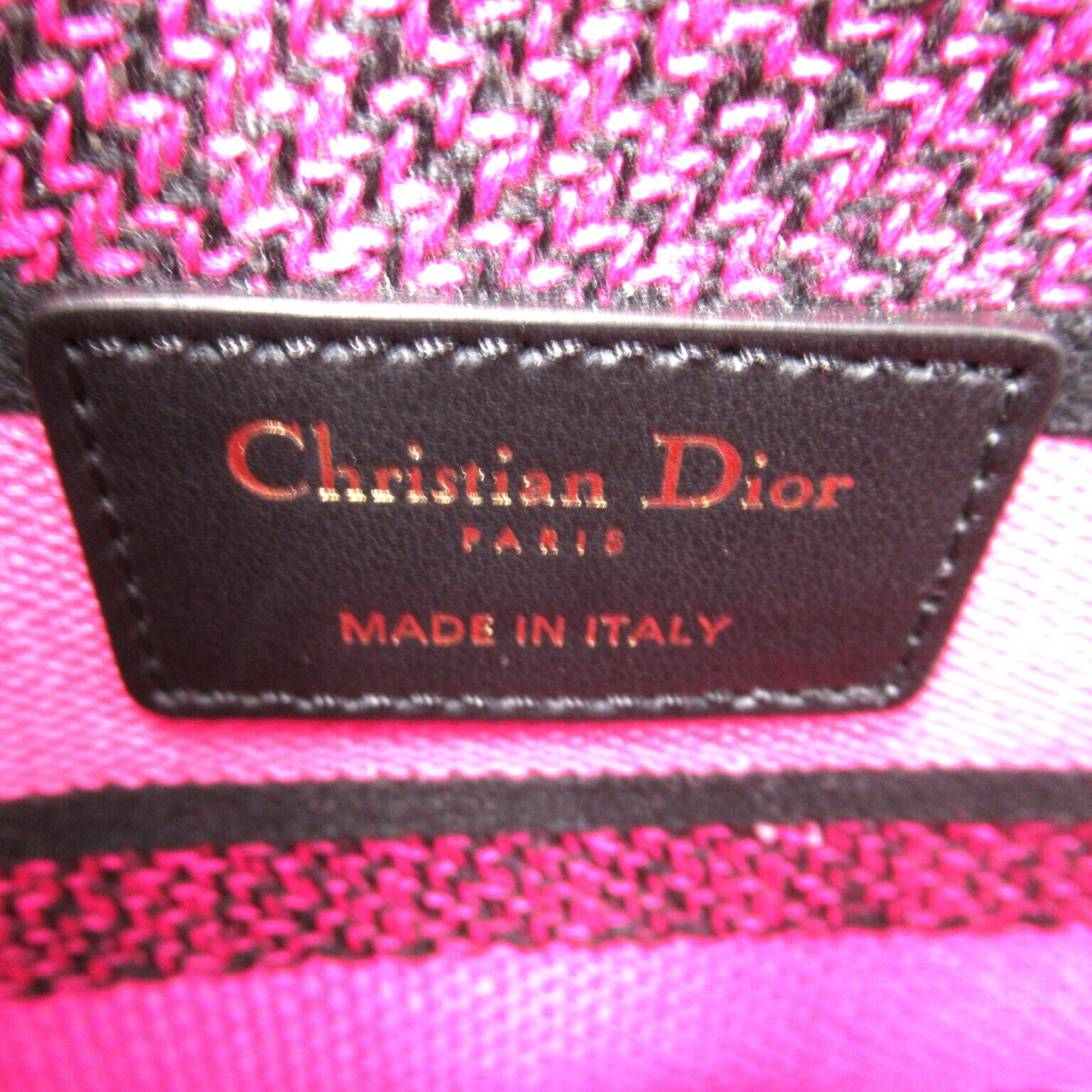 Christian Dior Dior Lady Dee-Lite Bag Medium Tote Canvas Women's Pink Fuchsia Multi M0565OEUP75E