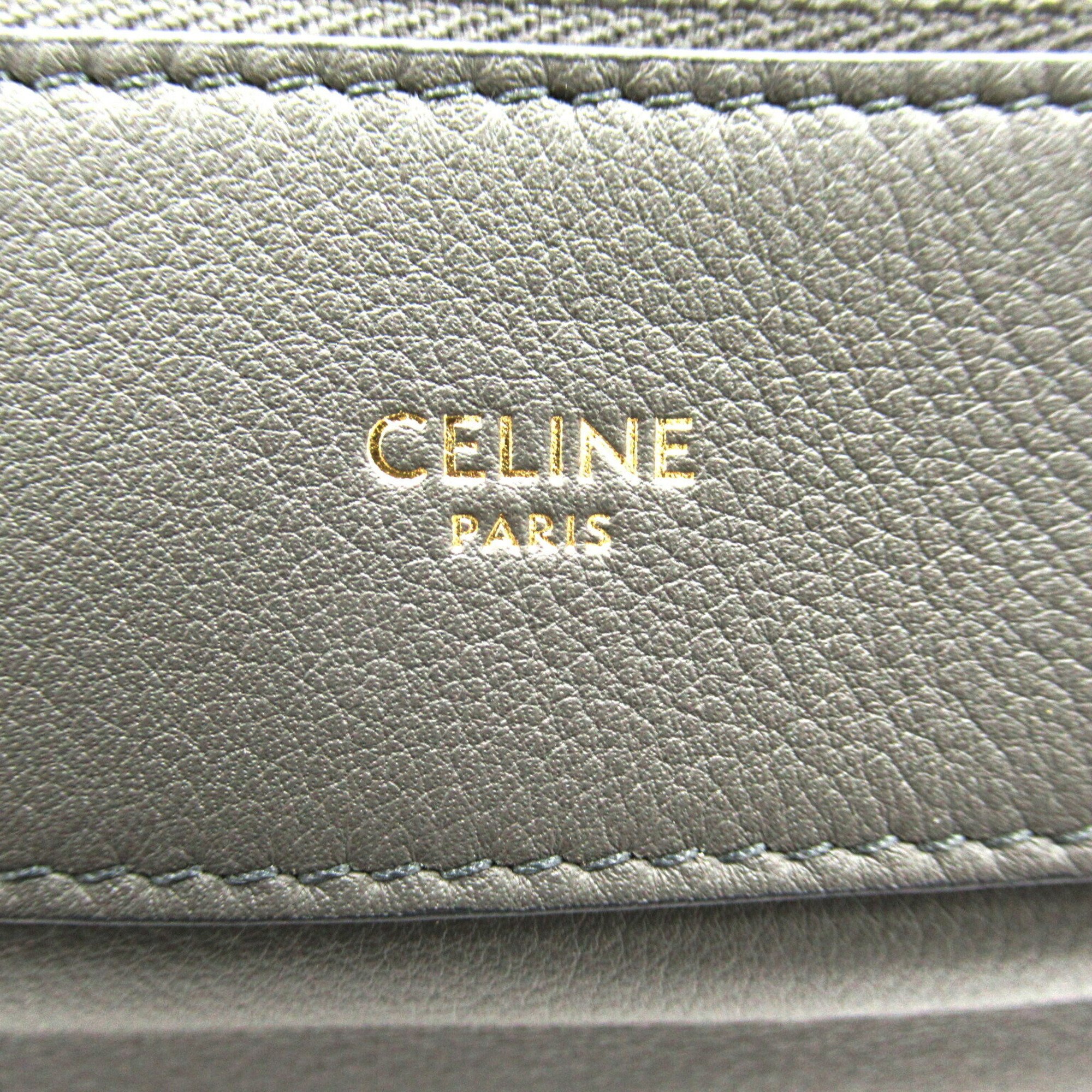 CELINE ROMY Shoulder Bag, Calfskin (Cowhide), Women's, Grey, Anthracite, 197443DPJ10AN