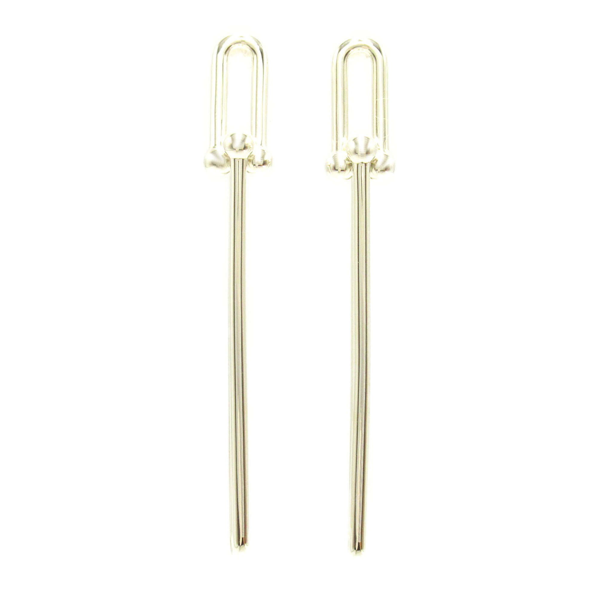 Tiffany & Co. Hardware Double Long Link Earrings, 925 Silver, Women's, Silver