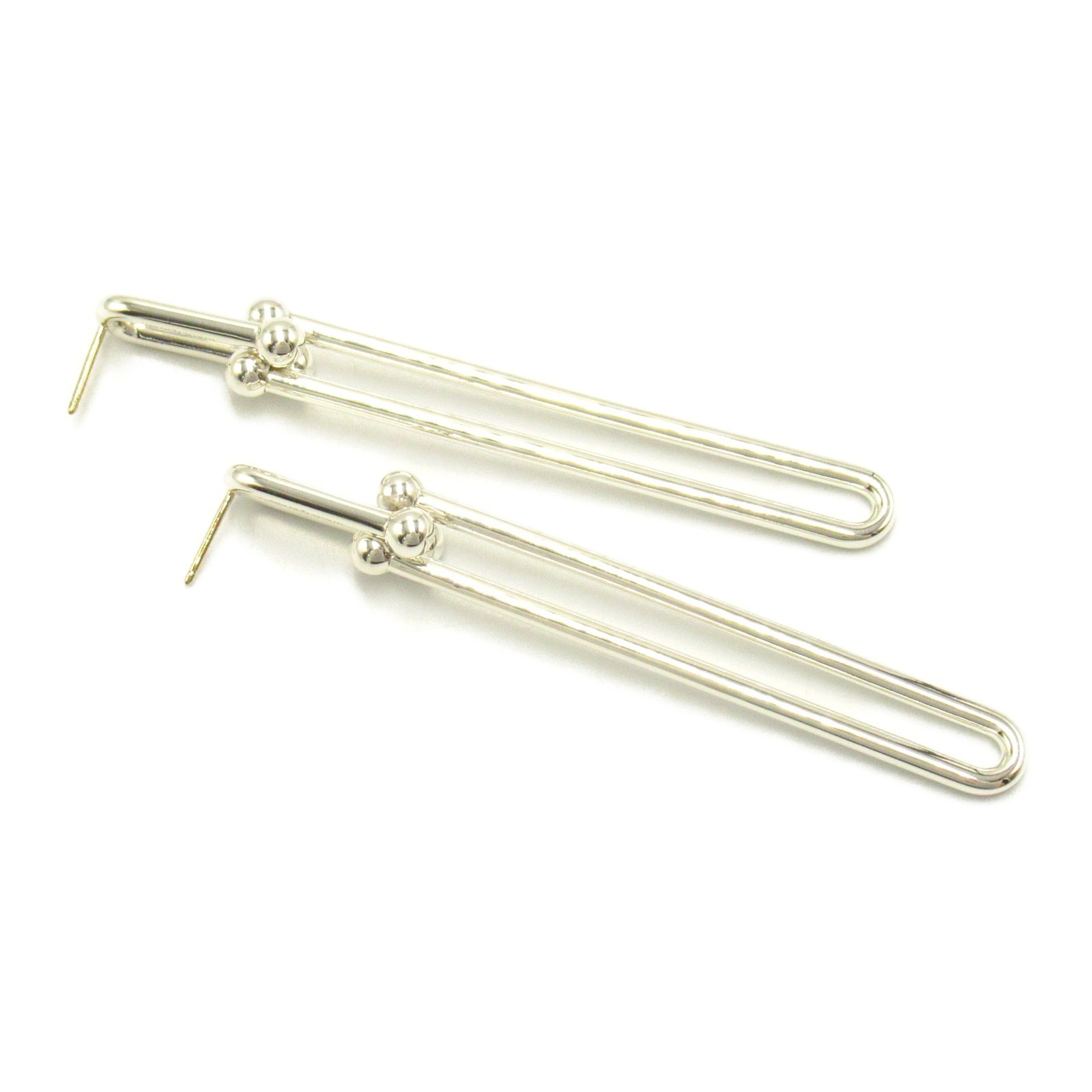 Tiffany & Co. Hardware Double Long Link Earrings, 925 Silver, Women's, Silver