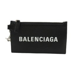 BALENCIAGA Key Ring with Strap Business Card Holder/Card Case Caviar Skin (Grained Calf) Men's Women's Black 5945481IZI31090