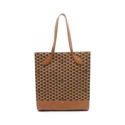 BALLY PENNANT Tote Bag, Coated Canvas, Leather, Women's, Brown, 6304985