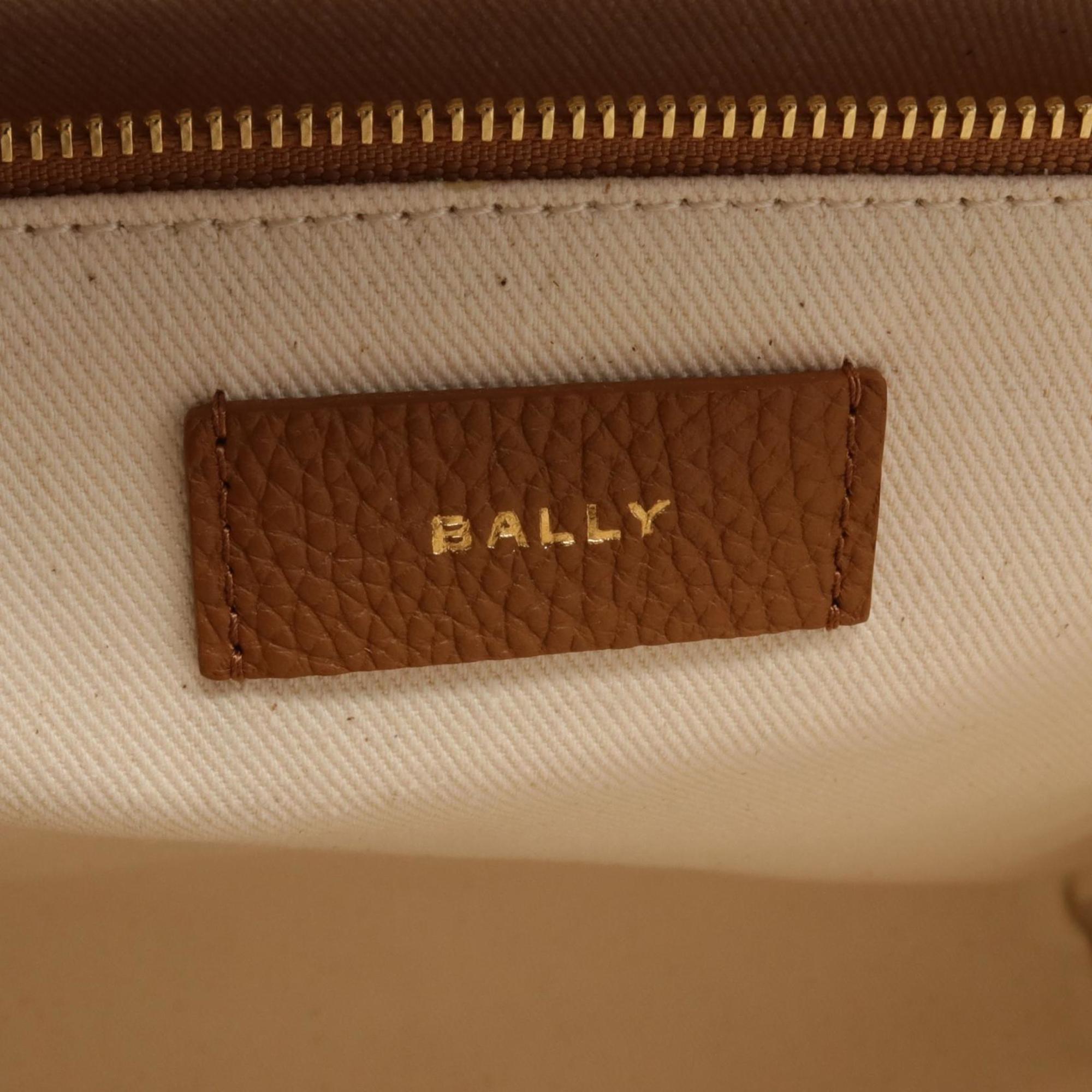 BALLY PENNANT Tote Bag, Coated Canvas, Leather, Women's, Brown, 6304985