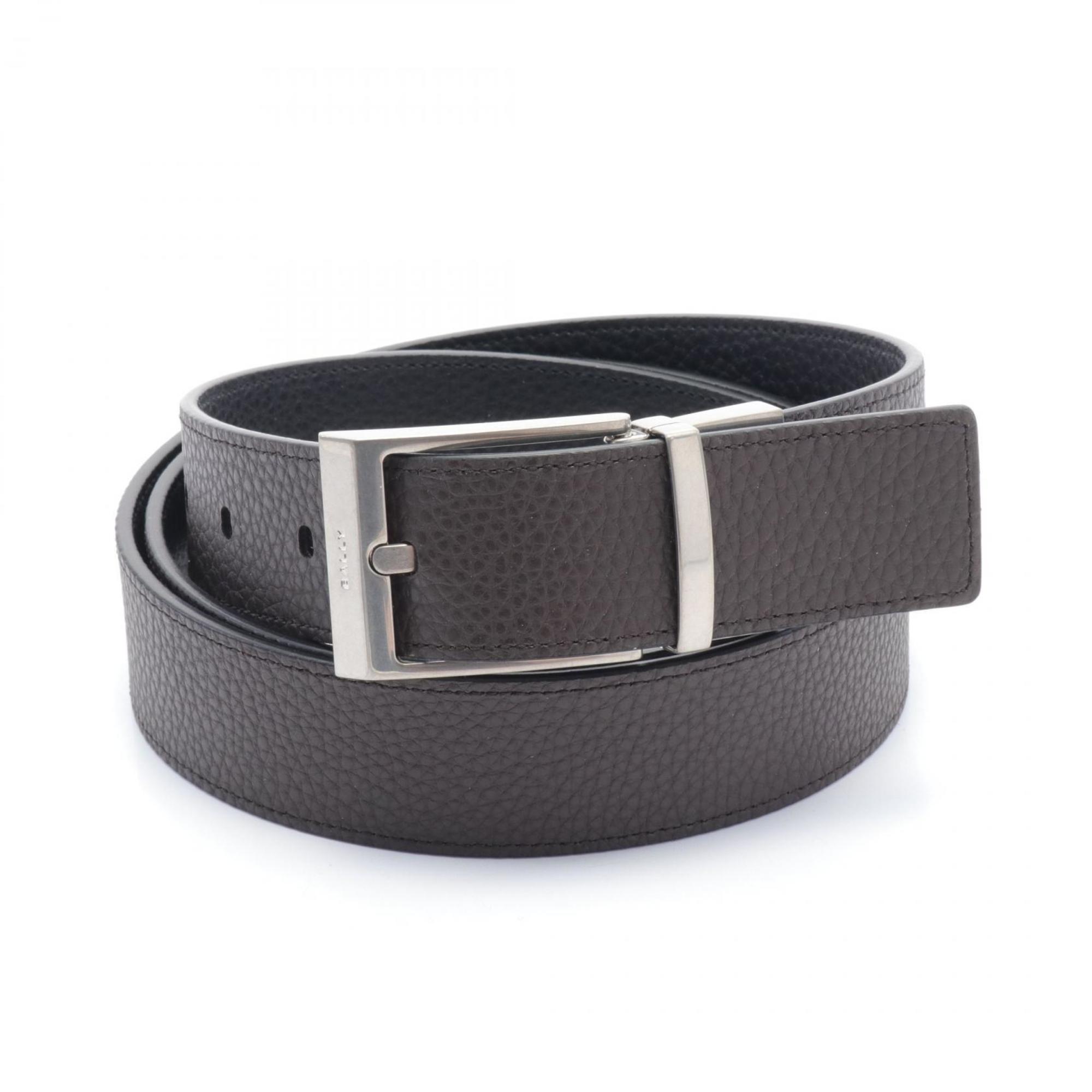 BALLY Belt Leather Men's Black Brown 6304879