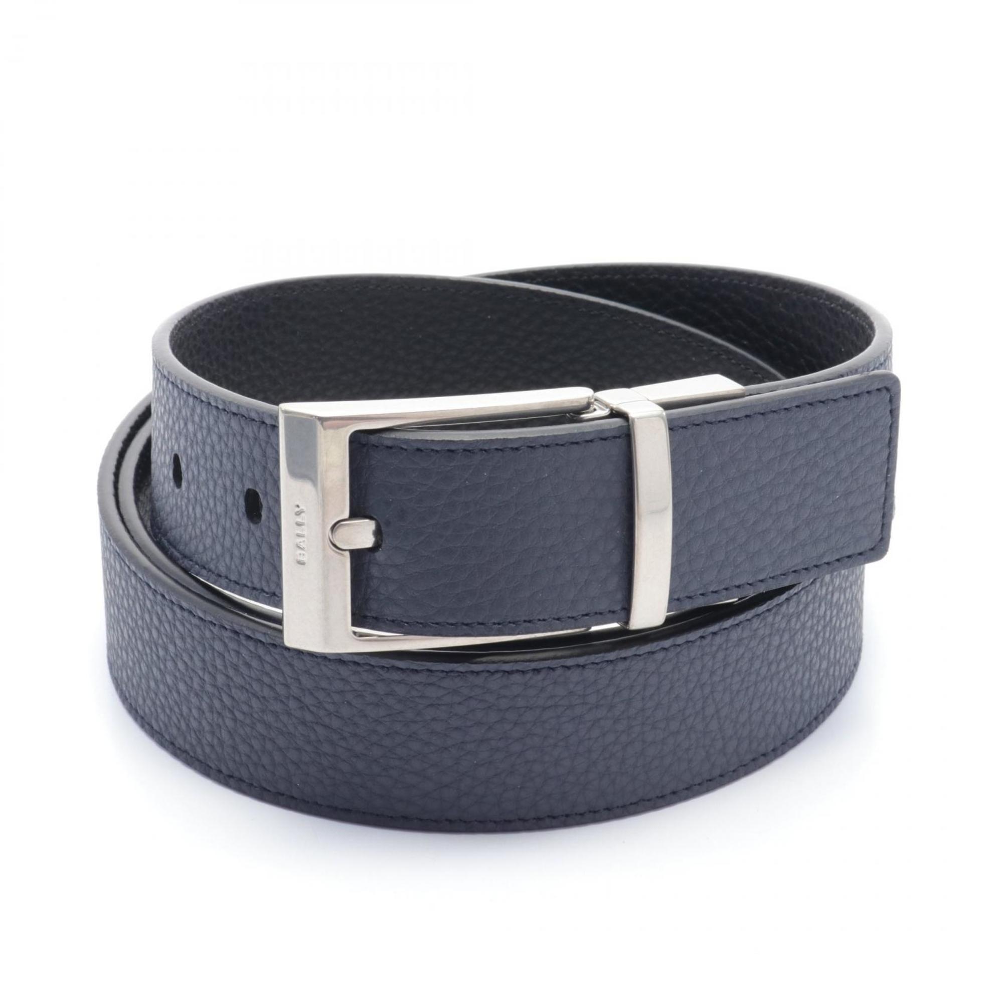 BALLY Belt Leather Men's Navy Black 6304878