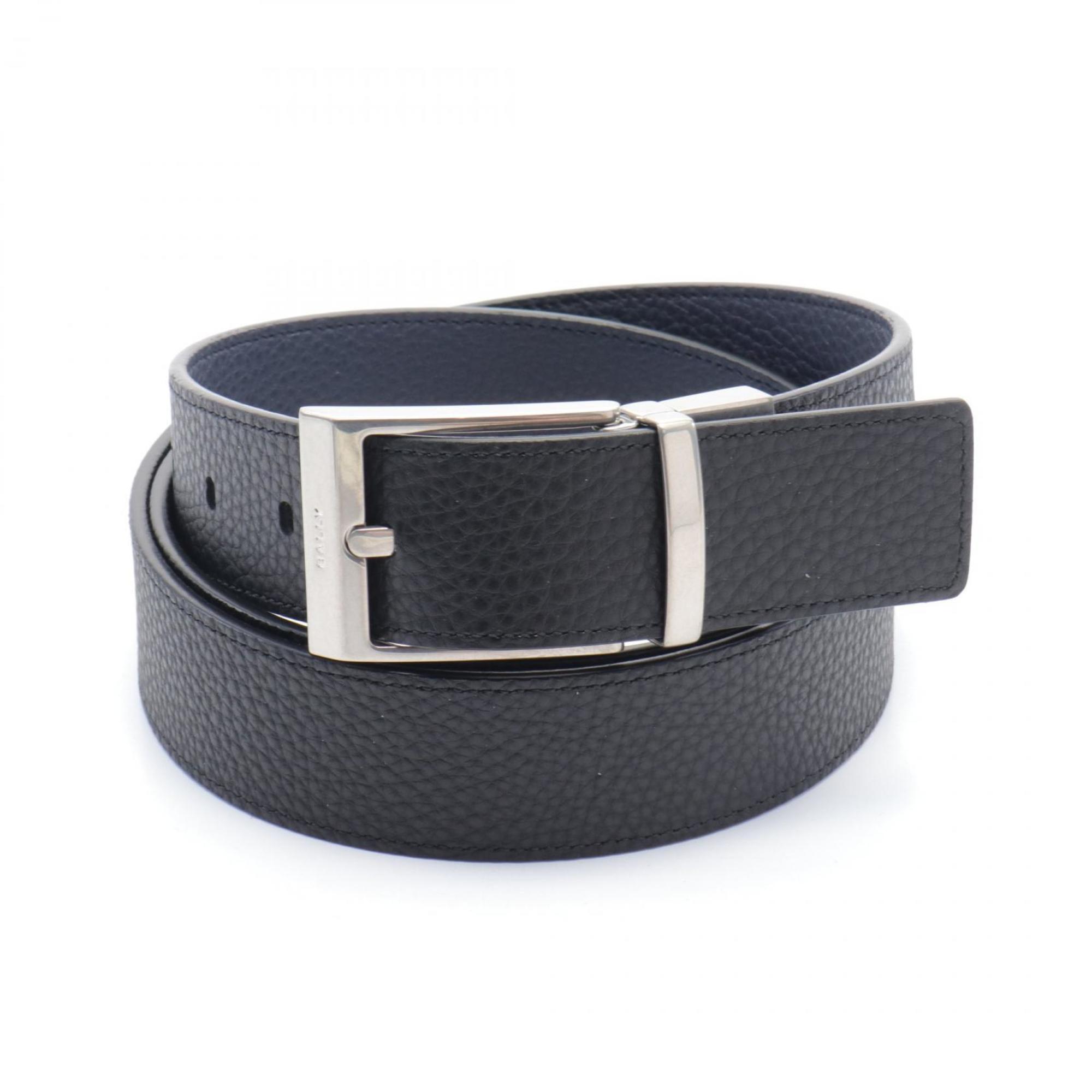 BALLY Belt Leather Men's Navy Black 6304878