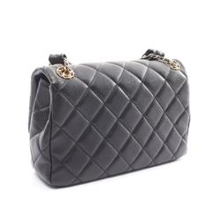 CHANEL Matelasse Shoulder Bag, Lambskin, Women's, Black, AS5004