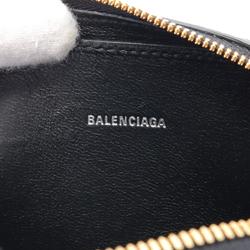 BALENCIAGA CASH ZIP PHONE HOLDER Shoulder Bag Leather Men's Women's Black 618189