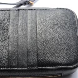 BALENCIAGA CASH ZIP PHONE HOLDER Shoulder Bag Leather Men's Women's Black 618189