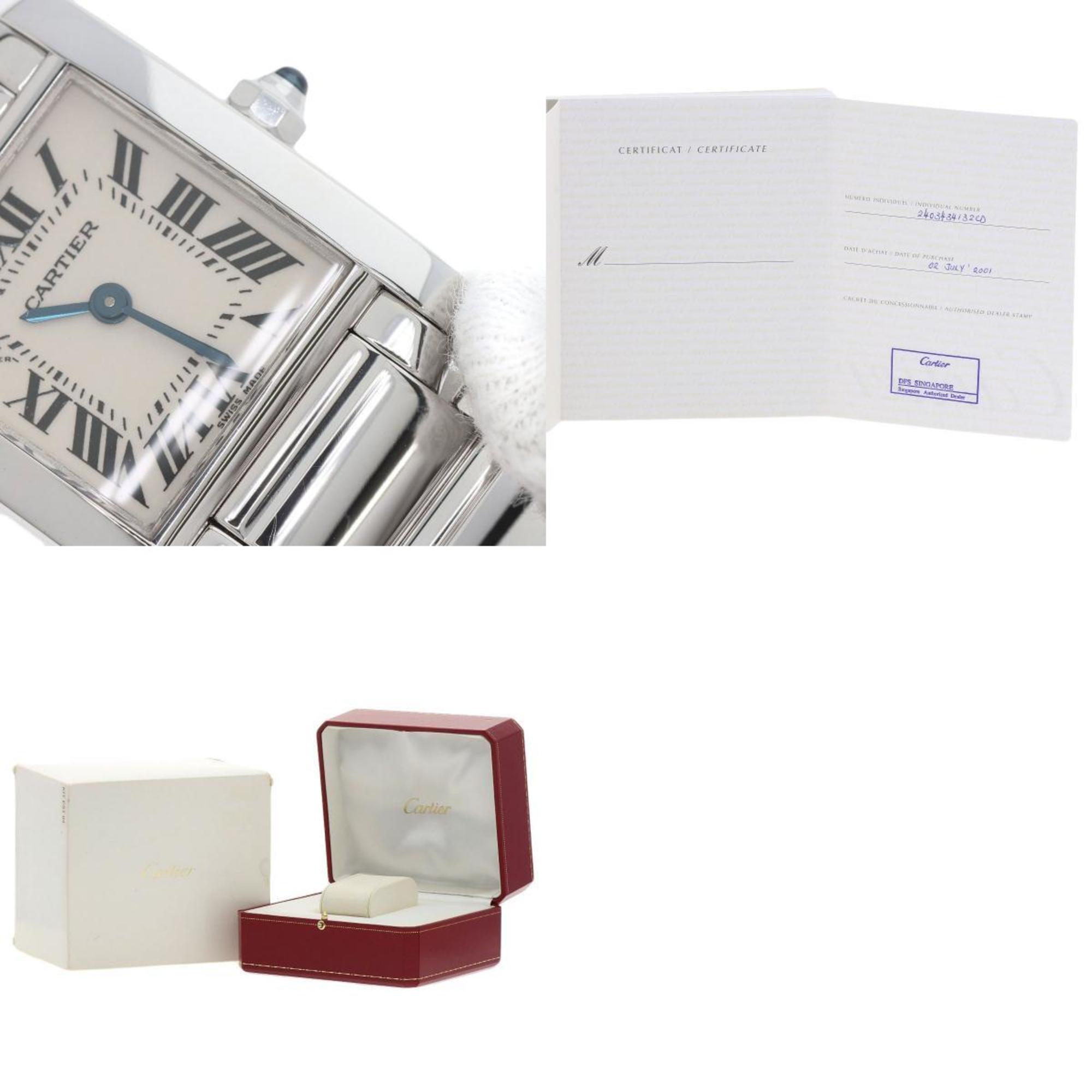 Cartier W50012S3 Tank Francaise SM Watch K18 White Gold K18WG Ladies CARTIER