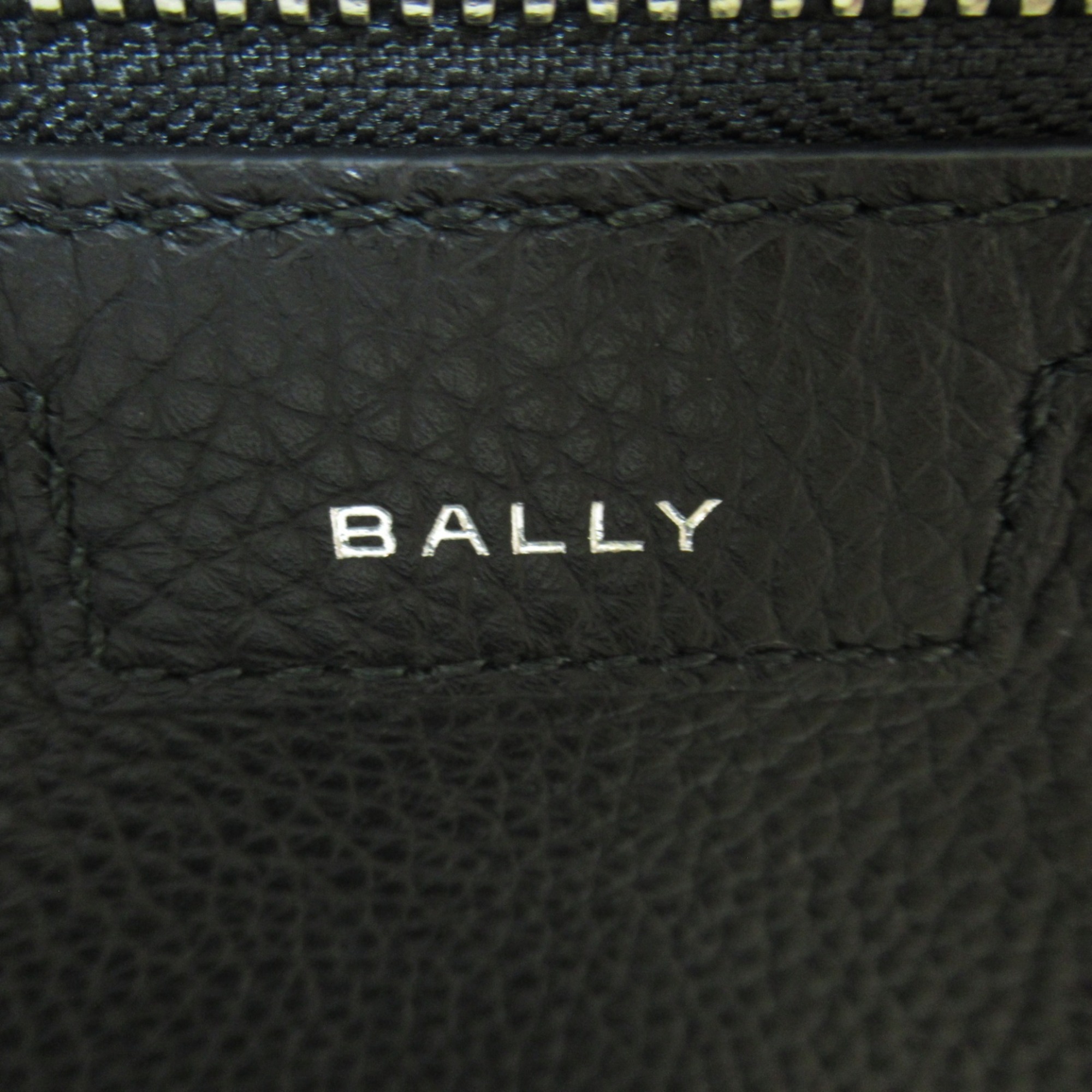 BALLY CODE Shoulder Bag Leather Fabric Men's Women's Black Palladio 6306998