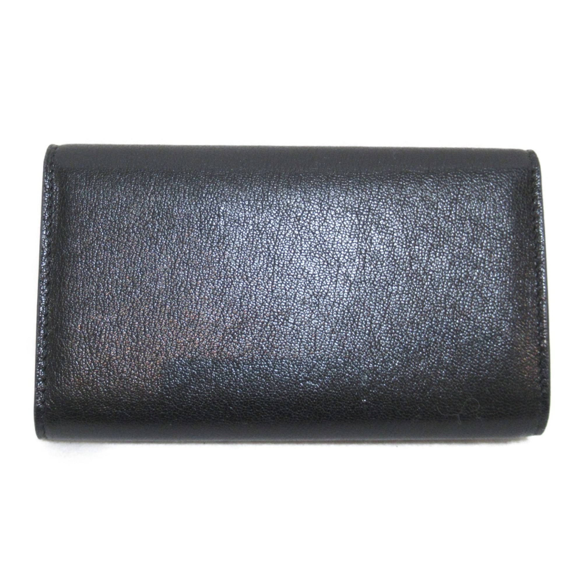 Christian Dior Dior Saddle Wallet Tri-fold Long Leather Women's Black S5680CCEH