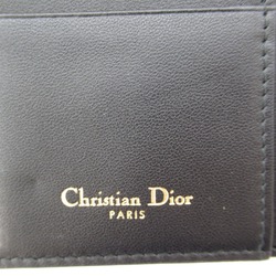 Christian Dior Dior Saddle Wallet Tri-fold Long Leather Women's Black S5680CCEH