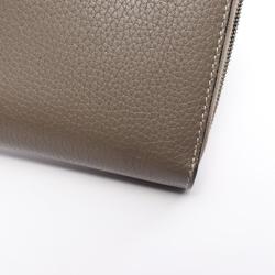 CELINE Round Long Wallet Leather Women's Brown