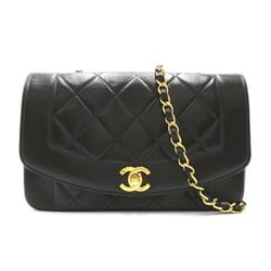 CHANEL Matelasse Diana Chain Shoulder Bag, Lambskin, Women's, Black