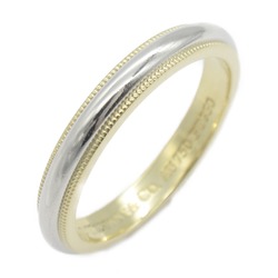 Tiffany & Co. Milgrain Ring, 18K Yellow Gold, Pt950 Platinum, Men's, Women's, Silver