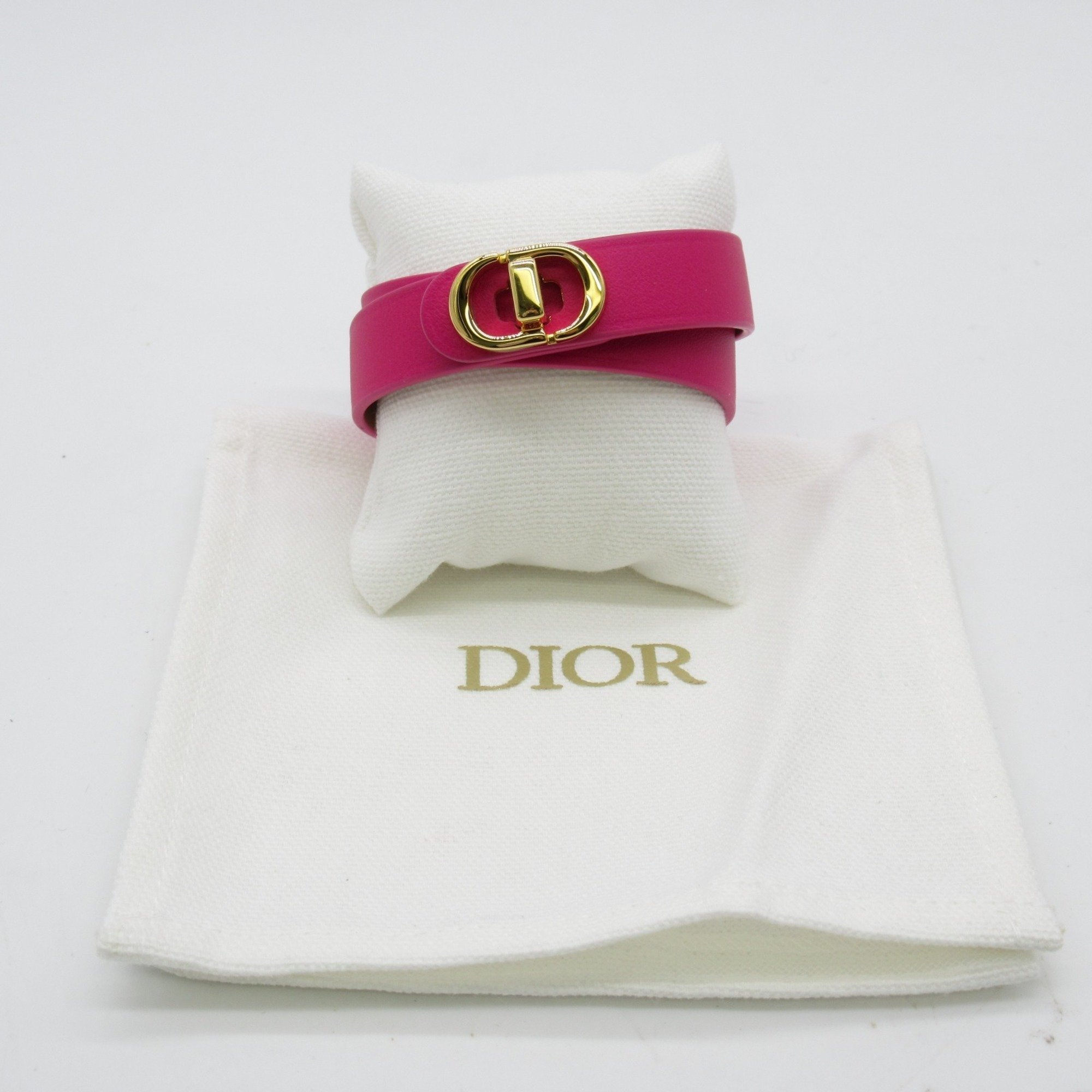 Christian Dior Dior 30 MONTAIGNE Double Bracelet, Calf Leather, Metal, Women's, Pink, B1760WOMCM35PM