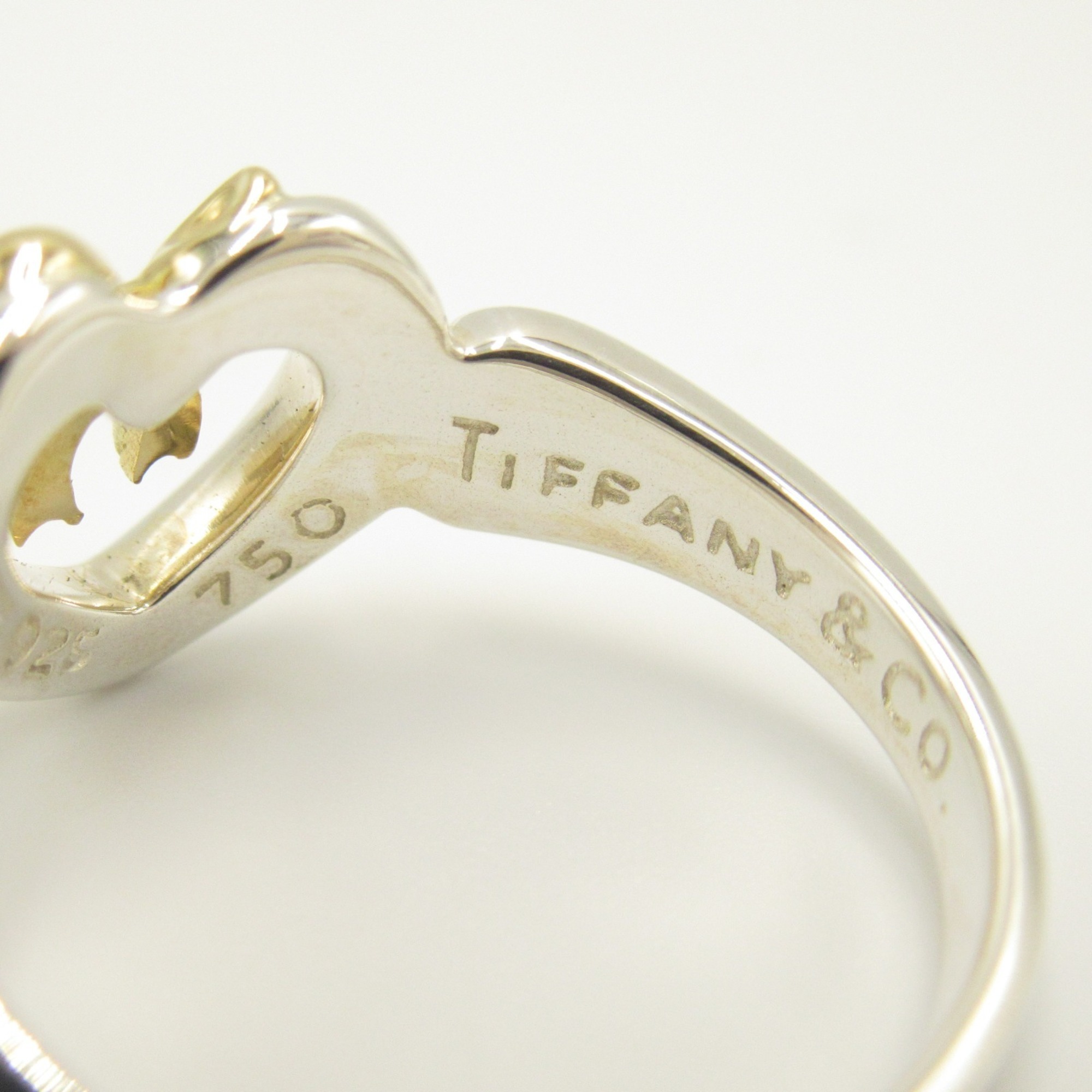 Tiffany & Co. Heart Ribbon Ring, K18 (yellow gold), 925 silver, for women, gold